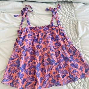 Universal Thread Pink and Blue Tie Front Camisole